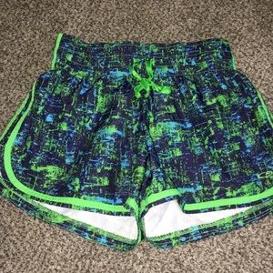 Blue and green shorts